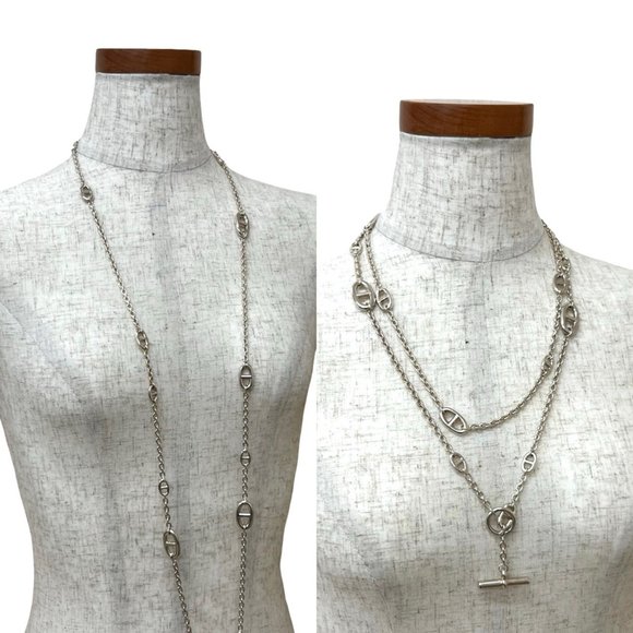 HERMES Farandole Long Necklace, 925 Sterling Silver, Chain, 67892 - Picture 1 of 5